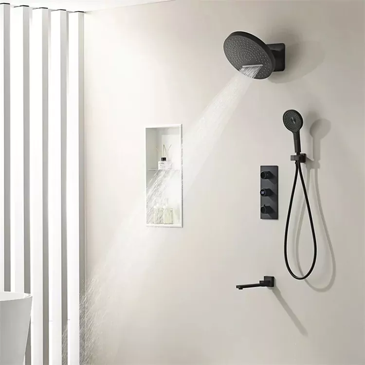 Concealed wall-mounted digital display shower head